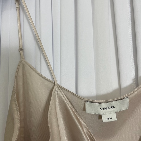 Vince Satin Slip Dress in Champagne - Picture 9 of 10